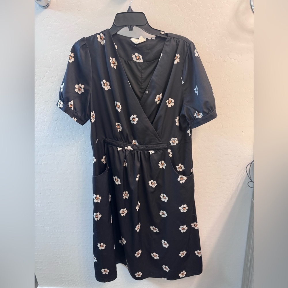 Intentionally Blank Floral Black Dress